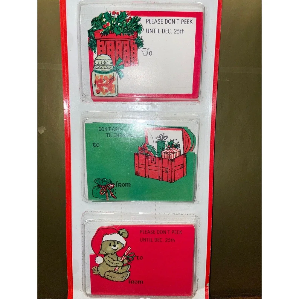 Vintage Christmas Gift Tags 24 Teddy‎ Bear Santa Claus Presents Holiday